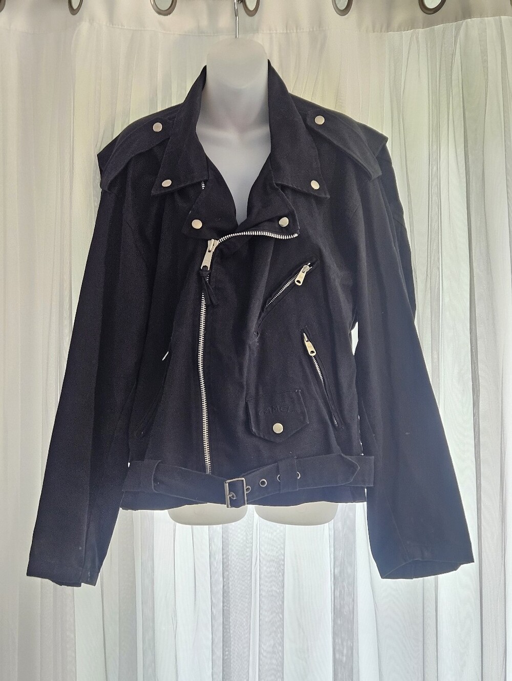 Camel Styles Cotton Canvas Biker Jacket - Unisex